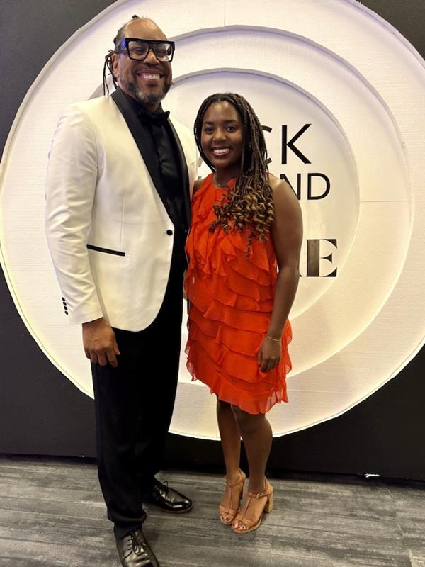 James Causey, left, and Tamia Fowlkes are pictured at the National Association of Black Journalists Convention Aug. 9 in Cleveland. The Milwaukee Journal Sentinel staffers took home first place honors at the convention along with Angela Peterson and former intern Wynton Jackson.