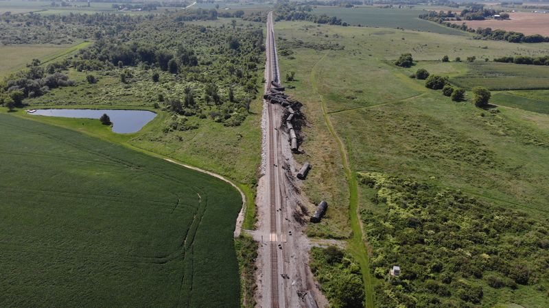 Twenty-two of 95 tankers carrying crude oil overturned during a derailment of Canadian Pacific train in the town of Lowell in Dodge County around 2:05 p.m. Friday, Aug. 15. No one was injured in the event, according to the Dodge County Sheriff’s Office. of a train derailment of a Canadian Pacific Train between A Canadian Pacific freight train derailed around 2:05 p.m. on August 15, 2025, in the town of Lowell,
