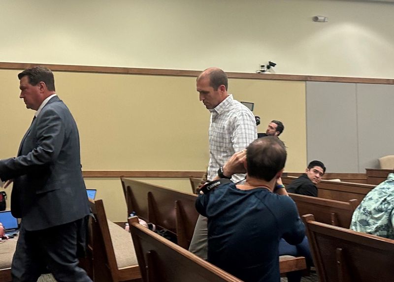 Ryan Borgwardt leaves the courtroom after being sentenced to 89 days in jail in Green Lake County Circuit Court in Green Lake on Aug. 26.