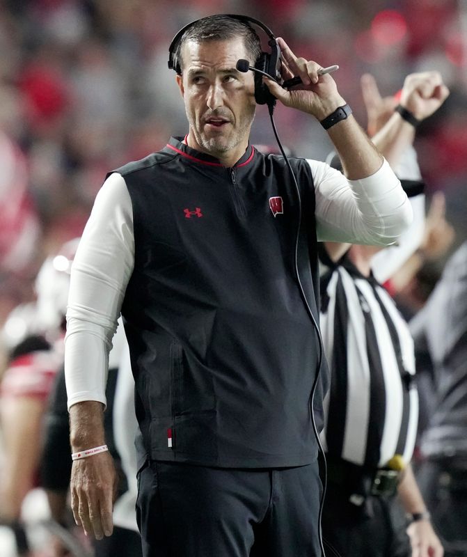 Wisconsin head coach Luke Fickell is shown during the first quarter of their game against Miami (Ohio) Thursday, August 28, 2025 at Camp Randall Stadium in Madison, Wisconsin.