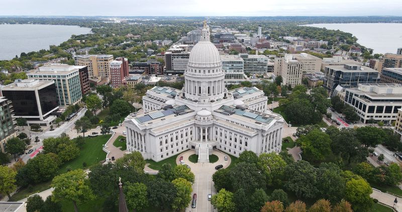The Wisconsin State Capitol near the University of Wisconsin campus in Madison, Wisconsin, Sept. 24, 2024.