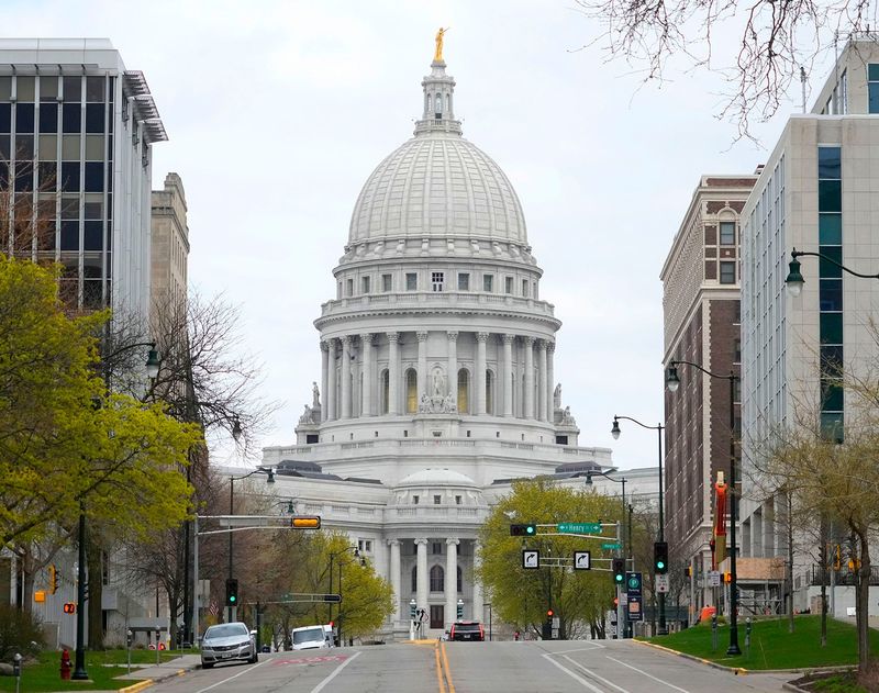The State Capitol Building in Madison, Wisconsin April 25, 2023.