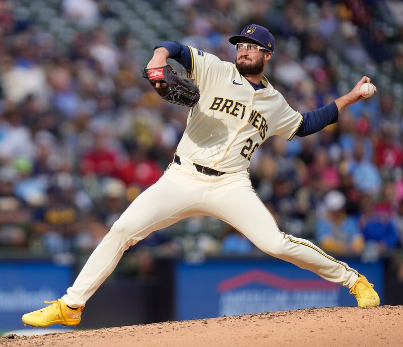 Milwaukee Brewers pitcher Aaron Ashby (26) pitches during the sixth inning of the game against the Philadelphia Phillies on Thursday September 4, 2025 at American Family Field in Milwaukee, Wisconsin.