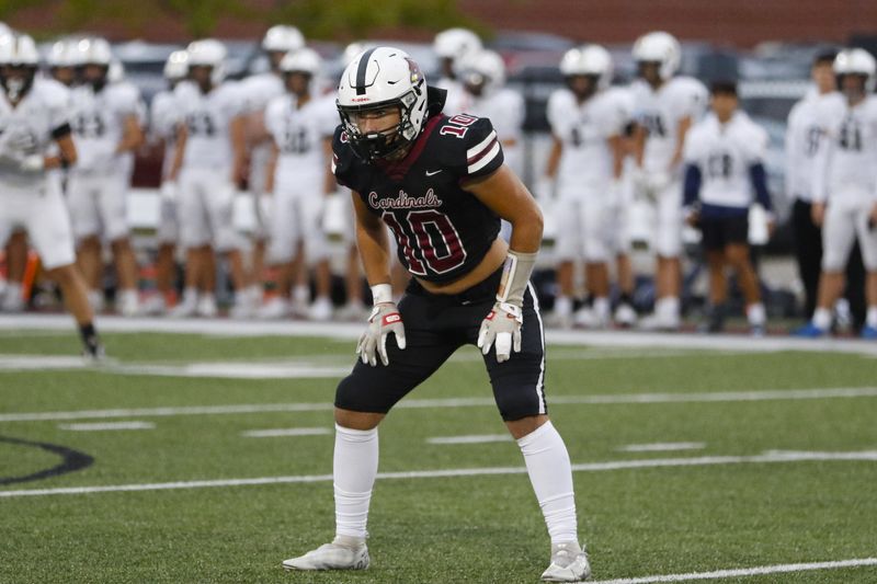 Fond du Lac's Brady Schmidt lines up during a kickoff against Appleton North at Fond du Lac's Cardinal Stadium on Thursday, Sept. 4, 2025.