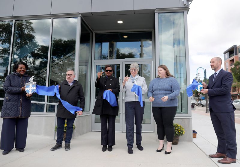 Lawrence University’s official opening of the newly completed West Campus during a ribbon-cutting ceremony in Appleton, Wisconsin on Friday, September 5, 2025. The opening of West Campus marks the completion of more than 100,000 square feet of space over four floors, with a state-of-the-art Trout Museum of Art on the first floor, innovative academic spaces for Lawrence on the second floor, and market-rate apartments on the third and fourth floors.
Wm. Glasheen USA TODAY NETWORK-Wisconsin