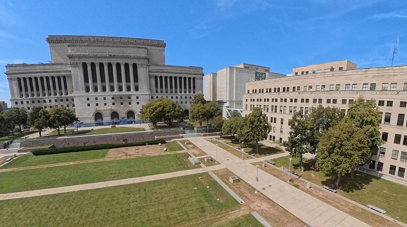 The Milwaukee County Courthouse and Public Safety Building in Milwaukee, Wisconsin on Sept. 9, 2025.