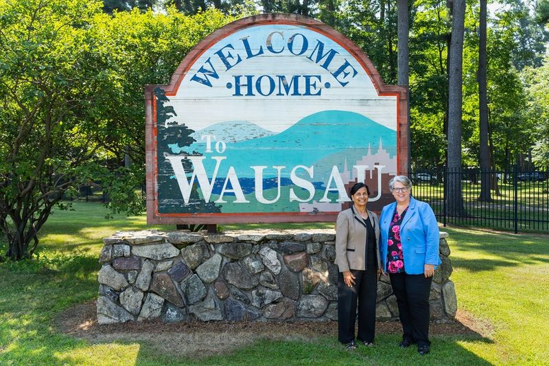 UW-Stevens Point Interim Chancellor Pratima Gandhi and NTC President Jeannie Worden are pictured in Wausau. The two institutions are partnering to offer multiple degree programs at one location in Wausau.