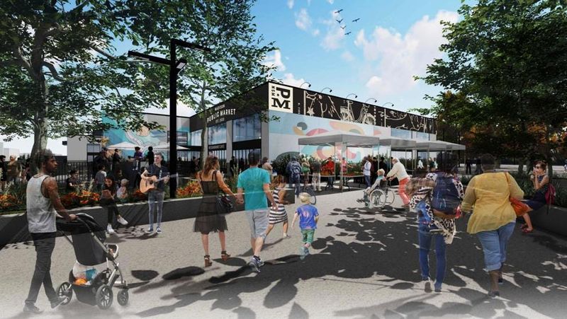 An illustrative rendering of what the Madison Public Market could look like.