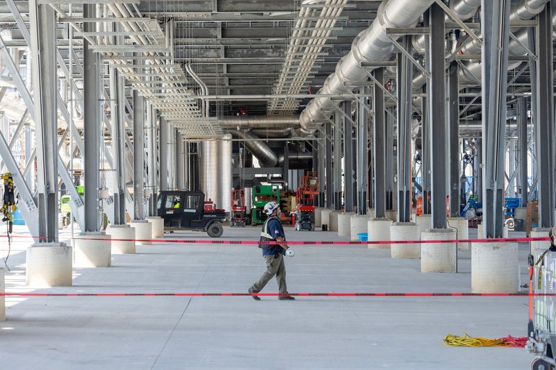 The Fin Fan ACHE area at the Microsoft data center in Mount Pleasant, Wisconsin on Sept. 18, 2025. Microsoft announced plans to spend $4 billion to build a second data center in Mount Pleasant that it says will be the most advanced AI center in the world.