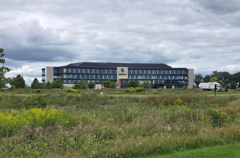 Oshkosh Corp.'s Global Headquarters stands on Four Wheel Drive in Oshkosh, Wisconsin.