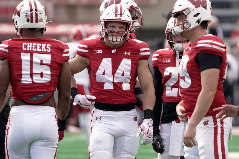 Wisconsin linebacker Cooper Catalano (44) is shown before their game against Maryland Saturday, September 20, 2025 at Camp Randall Stadium in Madison, Wisconsin.