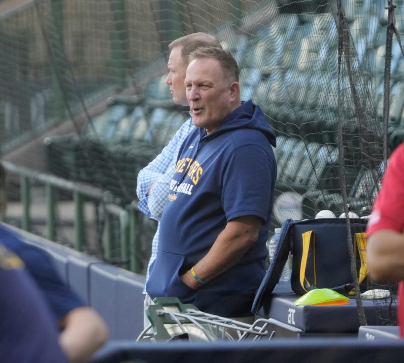 Milwaukee Brewers manager Pat Murphy is seen during the Milwaukee Brewers open workout ahead of the National League Division Series on Tuesday September 30, 2025 at American Family Field in Milwaukee, Wisconsin.