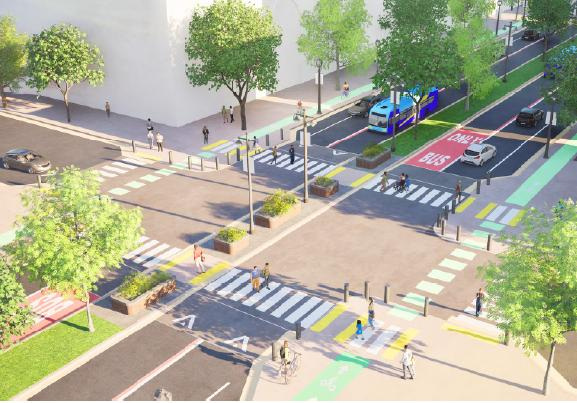 A new city plans calls for reduced auto lanes as well as bus-only lanes on downtown Milwaukee's North Water Street. This view is looking south at Water Street and Highland Avenue.