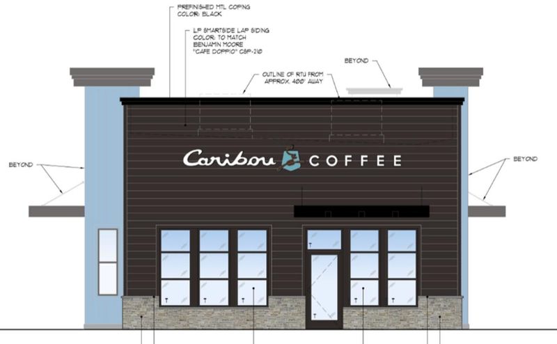 This rendering provides an early glimpse of what a building built for Caribou Coffee in Oconomowoc might look like. A site plan review listed details of a 1,818-square-foot restaurant building that would be leased to the chain once it is finished.