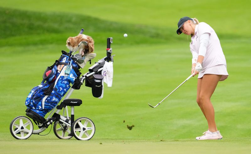 Green Bay Preble Co-op's Emma Cunningham competes in the 2025 WIAA state girls golf tournament at University Ridge in Madison, Wisconsin, on Monday, Oct. 13.