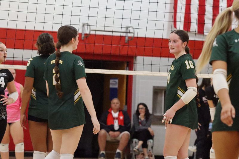 Naquene Ellenbecker (10) and Makita Ellenbecker (2) at Marathon High School on 	Tuesday, Oct. 14. Edgar beat Abbotsford 3-0 (Alfred Smith III/ Wausau Daily Herald).