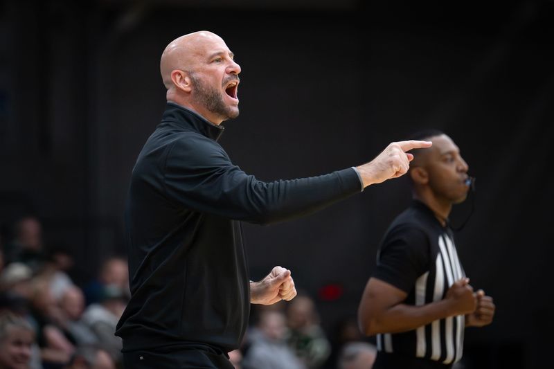 UW-Milwaukee coach Bart Lundy shouts instructions during an exhibition game against UW-Parkside on Saturday, October 25, 2025, at the Klotsche Center in Milwaukee, Wisconsin.