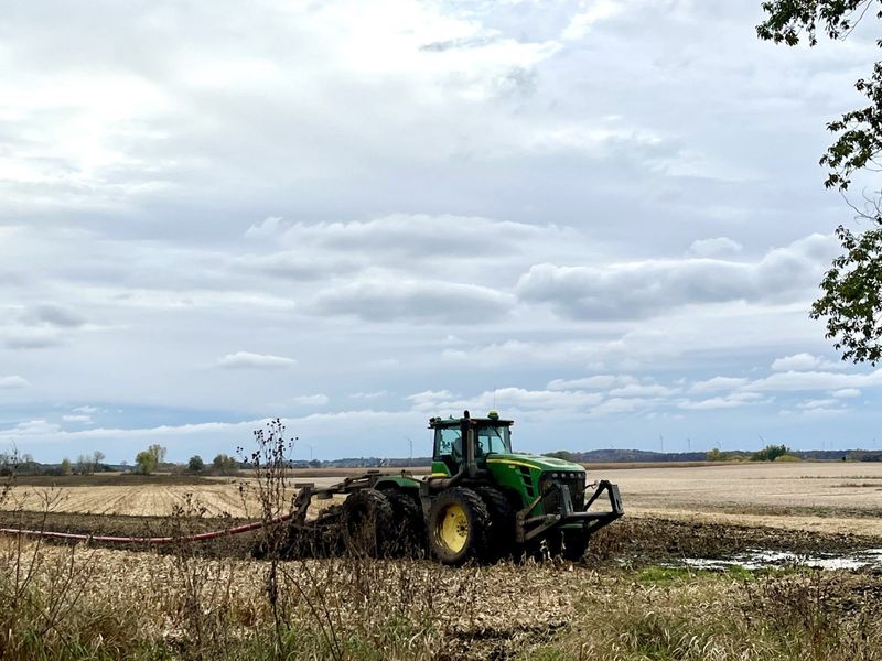 Manure is applied using a drag line system in this Fond du Lac County field. As fertilizer prices remain volatile and supply chains uncertain, new study says farmers may be sitting on a far larger nutrient resource than they realize - and it's closer than they think.