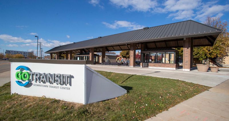 The downtown transit transfer station as seen, Wednesday, October 29, 2025, in Oshkosh, Wis.