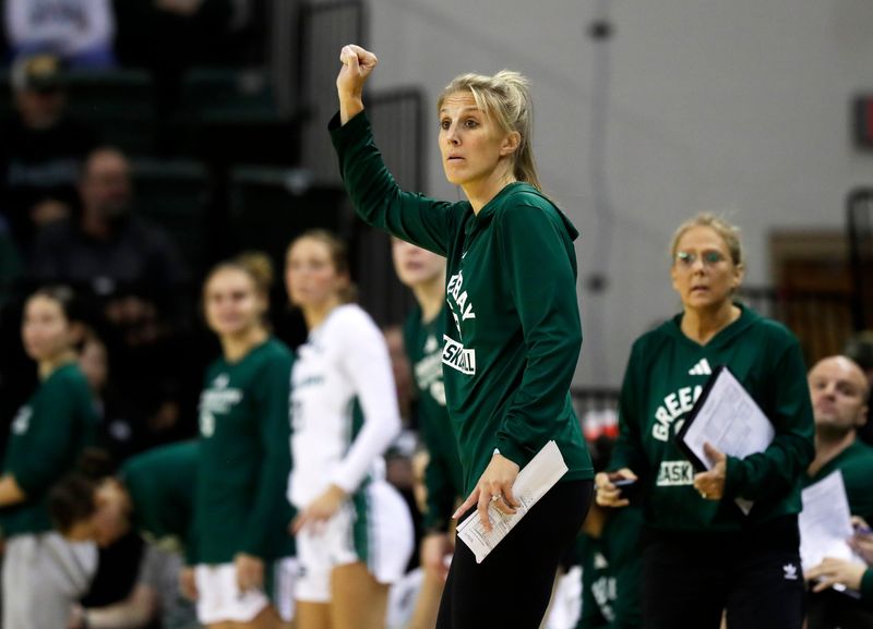 UWGB women's basketball coach Kayla Karius has led her team to at least a share of the Horizon League regular-season championship in each of her first two seasons with the team. UWGB can clinch the outright title with a win over UW-Milwaukee on Feb. 21.