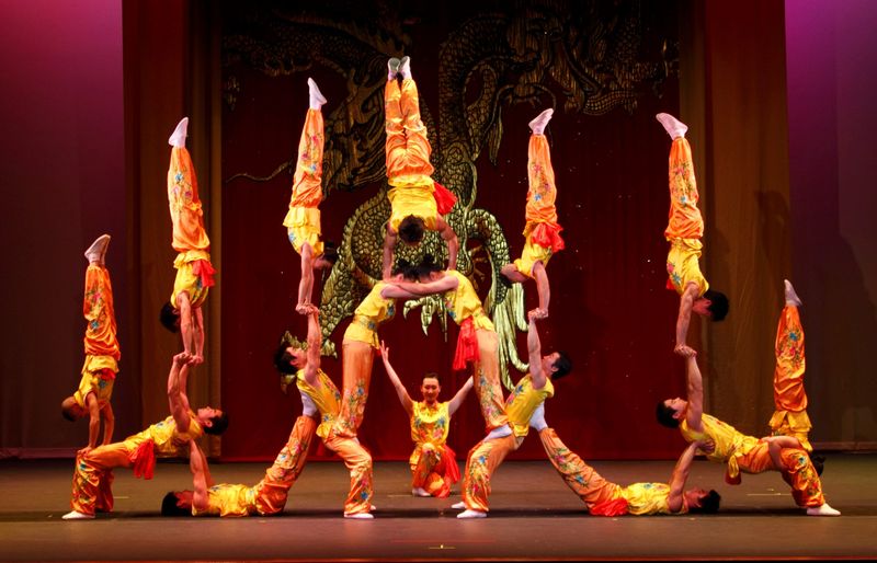 The Peking Acrobats bring their spectacular feats of precision tumbling, juggling, somersaulting, gymnastics and stacked chair routines to Door Community Auditorium in Fish Creek for a Feb. 10, 2026, Main Stage show.