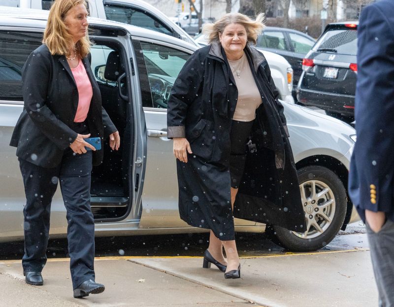 Judge Hannah Dugan (right) enters the Milwaukee Federal Building and U.S. Courthouse in Milwaukee, Wisconsin on Nov. 26, 2025. - Mike De Sisti / Milwaukee Journal Sentinel