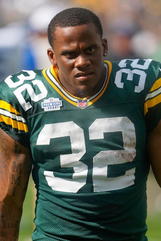 Green Bay Packers running back MarShawn Lloyd leaves the field following a game against the Indianapolis Colts.