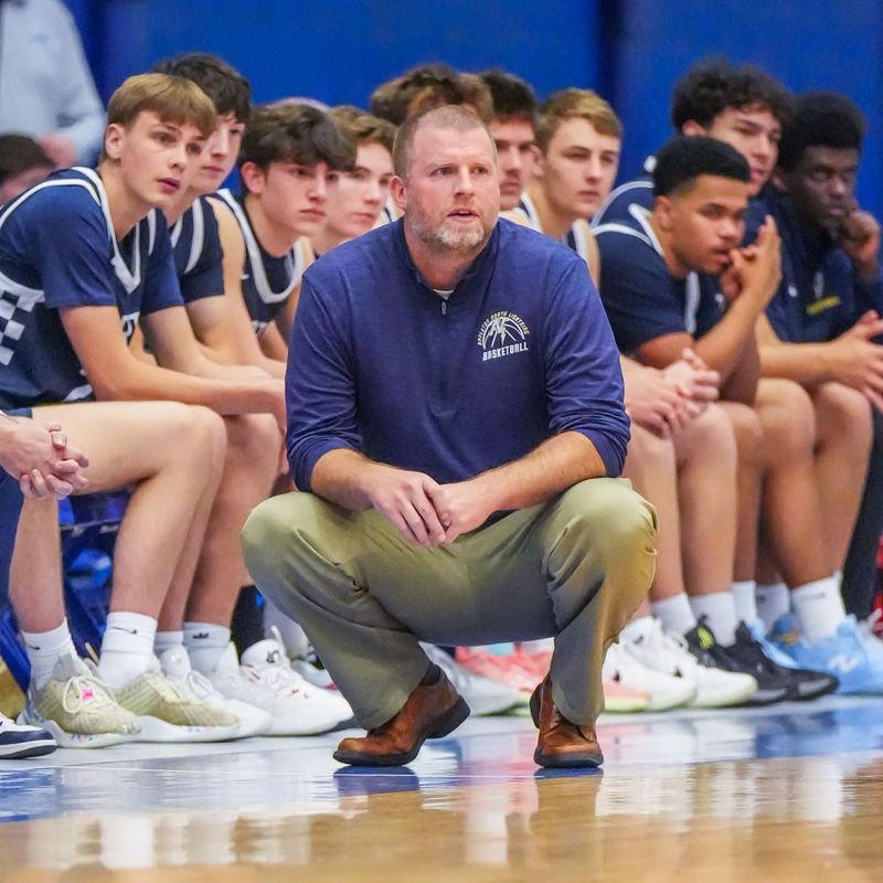 Appleton North boys basketball head coach Chris Kellett follows the action against Homestead in the Rick Majerus WBY Shootout on Monday, Dec. 29, 2025, at Concordia University in Mequon, Wisconsin. Appleton North won the game, 70-58.