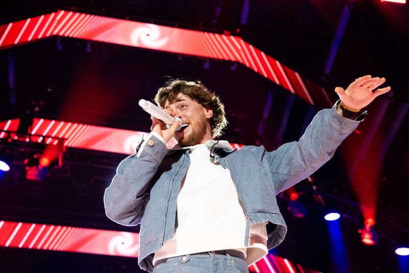 Bailey Zimmerman performs during the Nashville Big Bash, New Years Eve celebration at Bicentennial Capitol Mall State Park in Nashville, on Dec., 31, 2025.