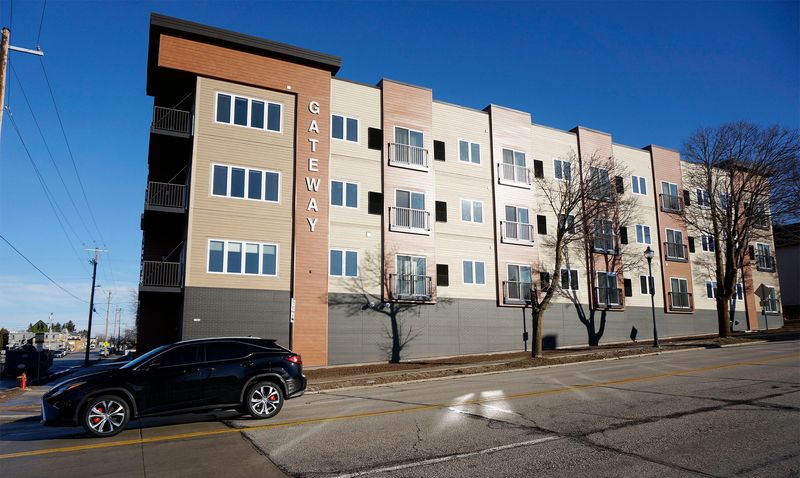 The exterior of the Gateway Apartments complex, Tuesday, January 13, 2026, in Sheboygan, Wis.