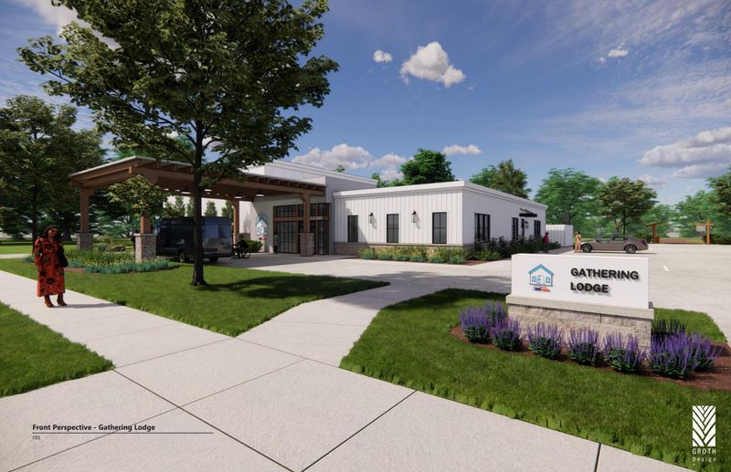 A concept image of the exterior of the "gathering lodge" which will establish the beginning of the Door2Dreams housing development designed for people in the intellectual and developmental disabilities community in the Stevens Point area.