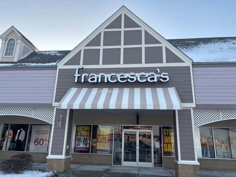 Francesca's, a national women’s retailer, at 1475 N. Burkhart Road in Kensington Valley Outlets on Jan. 23, 2026. The company is closing all locations — according to reporting from industry journal Women's Wear Daily.