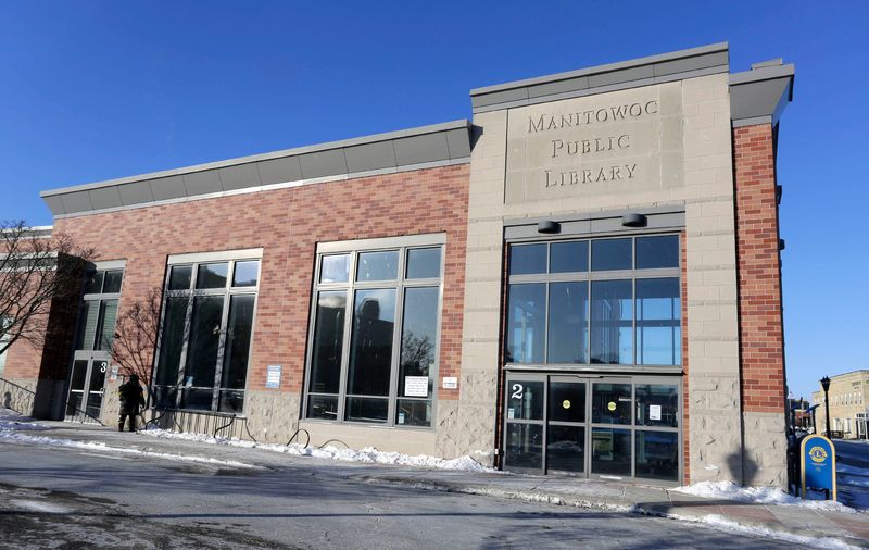 The Manitowoc Library as seen, Friday, January 23, 2026, in Manitowoc, Wis.