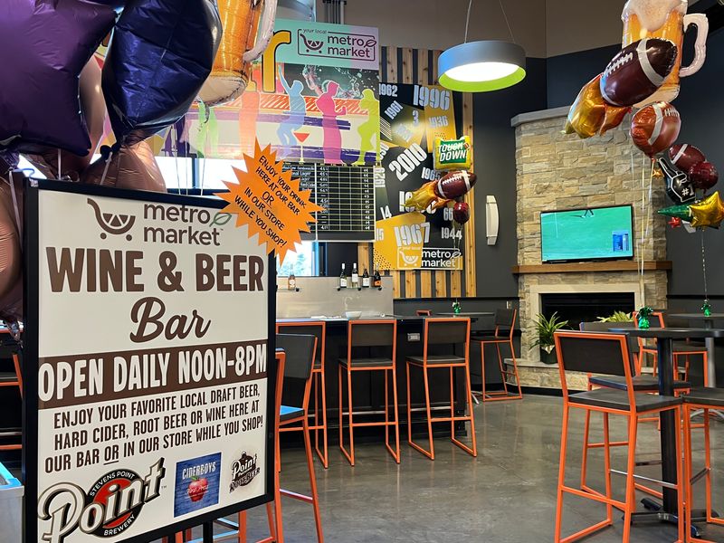 The wine and beer bar is open from noon to 8 p.m. daily inside Metro Market in Stevens Point.