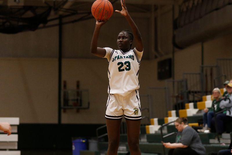 Oshkosh North's Awut Alic takes a shot against Appleton East on Tuesday, Feb. 3, 2026. Appleton East defeated Oshkosh North by a score of 46-35.