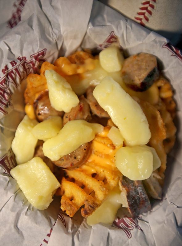 Gnaf’s Nacho Poutine, one of the Final Five in the 2026 Wisconsin Timber Rattlers Food Fight in the Fox Club at Fox Cities Stadium in Grand Chute, Wisconsin on Feb. 24, 2026.