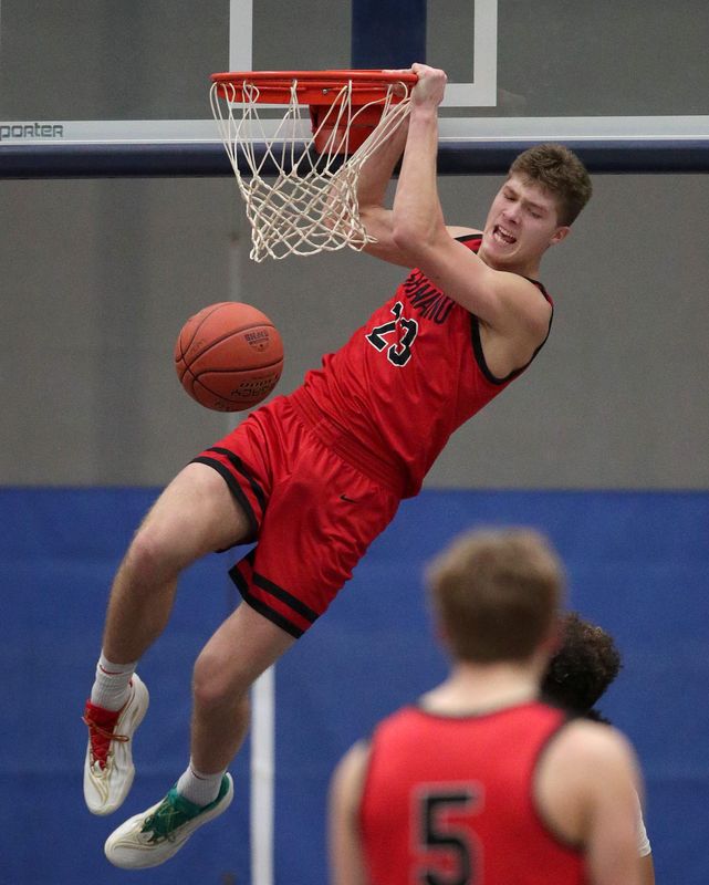 Shawano High School's Jackson Nordin (23) against Menasha High School during their D2 boys basketball regional quarterfinal on Tuesday, March 3, 2026 in Menasha, Wis. Menasha defeated Shawano 83-60.
Wm. Glasheen USA TODAY NETWORK-Wisconsin
