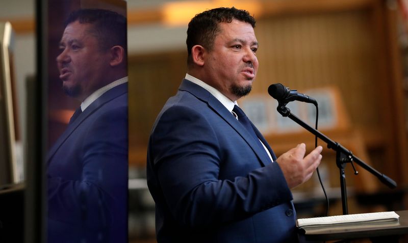 Appleton Area School District Assistant Superintendent Michael Hernandez, one of two finalists for the Green Bay School District superintendent position, answers questions from community members in March. The School Board later chose him for the job.