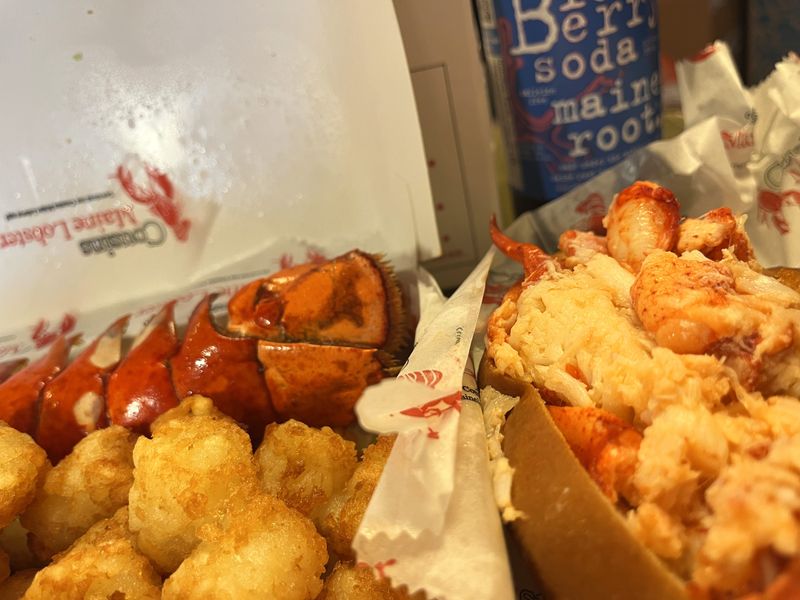 Lobster tail, tater tots and a Connecticut lobster roll from Cousins Maine Lobster.