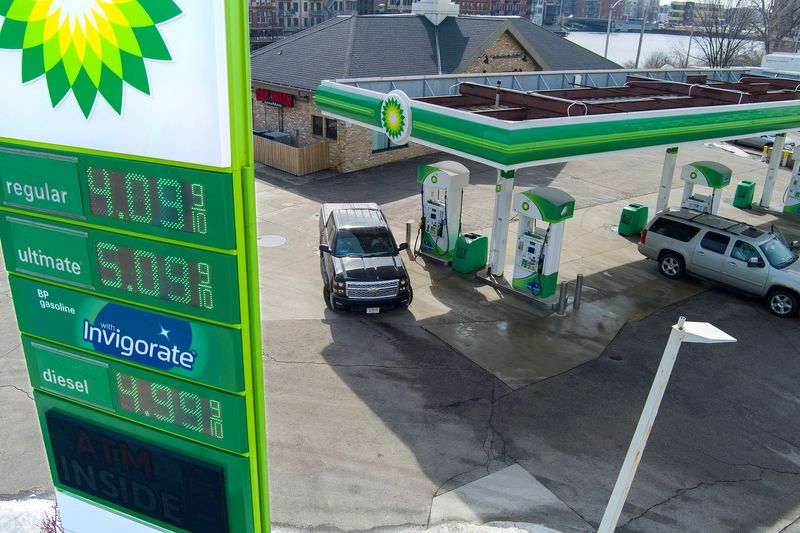 Gas prices ring in at $4.09 a gallon for regular unleaded at the BP Welcome Mart on the corner of East St. Paul Avenue and North Plankinton Avenue in Milwaukee, on March 20, 2026.