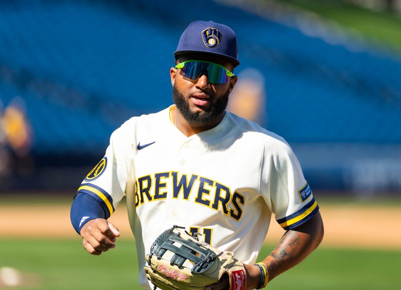 Milwaukee Brewers outfielder Jackson Chourio against the Chicago White Sox during a spring training game at American Family Fields of Phoenix.