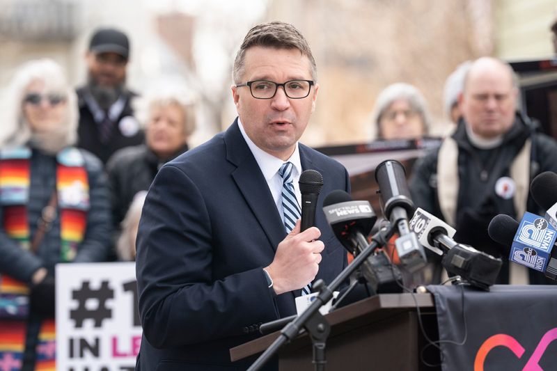 Milwaukee City Attorney Evan Goyke discusses two lawsuits filed against Highgrove Holdings Management LLC during a press conference on March 26, 2026, in Milwaukee, Wisconsin. - Angelica Edwards / The Milwaukee Journal Sentinel