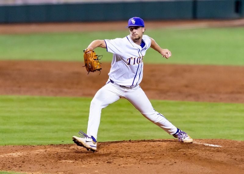 Former Bay Port star Ethan Plog pitched in 22 games during his first season with LSU in 2026.