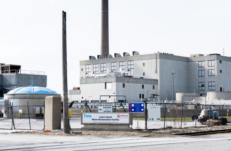 The MMSD Jones Island Water Reclamation Facility, operated and maintained by Veolia Water Milwaukee LLC, is seen on Wednesday April 1, 2026 in Milwaukee, Wisconsin.