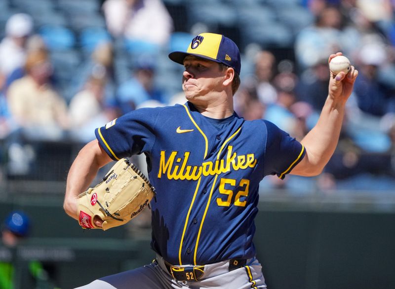 Pitcher Kyle Harrison tied CC Sabathia's team record of compiling 14 strikeouts in his first two outings as a Brewers starter when he fanned six Royals on Sunday, April 5 at Kauffman Stadium in Kansas City, Mo.