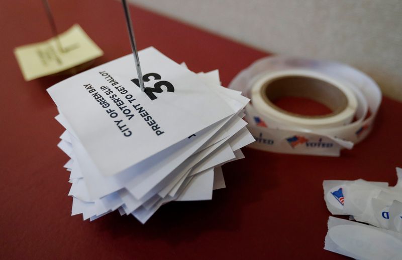 Voter slips are seen stacked on Tuesday, April 7, 2026, at St. Paul’s United Methodist Church in Green Bay, Wis. 
Tork Mason/USA TODAY NETWORK-Wisconsin