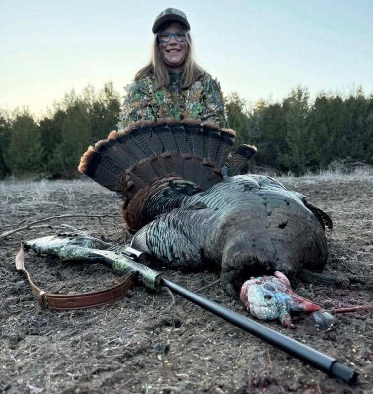 Saige Osmunson, 9, smiles after taking her first turkey during Wisconsin’s youth turkey season. The tom weighed 30.4 pounds and had an 11-3/8-inch beard and 1-3/8-inch spurs. She hunted with her dad, Mike Osmunson, as her mentor in the Mishicot area.