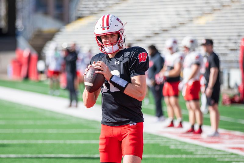 Wisconsin freshman quarterback Ryan Hopkins stood out with a solid performance during spring practice Thursday, April 16.