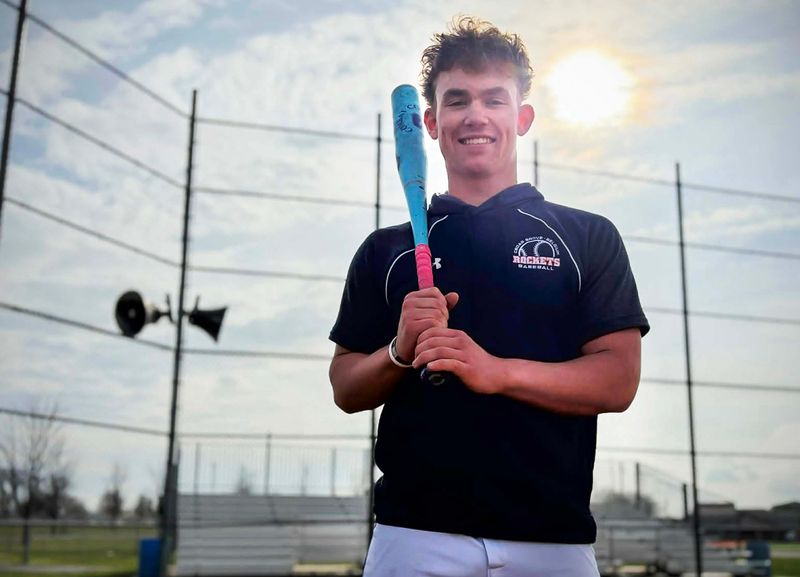 Cedar Grove-Belgium baseball player Ira Hilbelink poses for a photo at practice, Wednesday, April 15, 2026, in Cedar Grove, Wis..