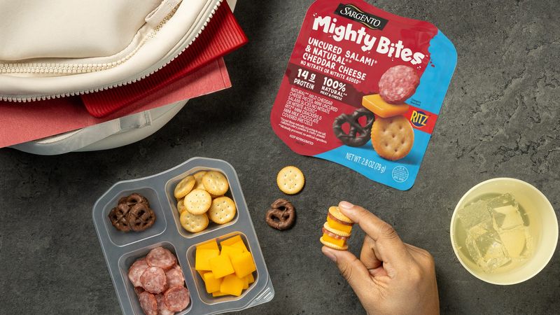 Sargento Foods' Mighty Bites snack kits feature mini cheese, meat, crackers and a sweet treat.
